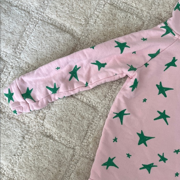 Charming Pink Hoodie with Green Star Pattern - Picture 9 of 9